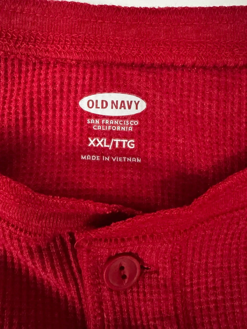 Old Navy Red Waffle Knit Henley Shirt